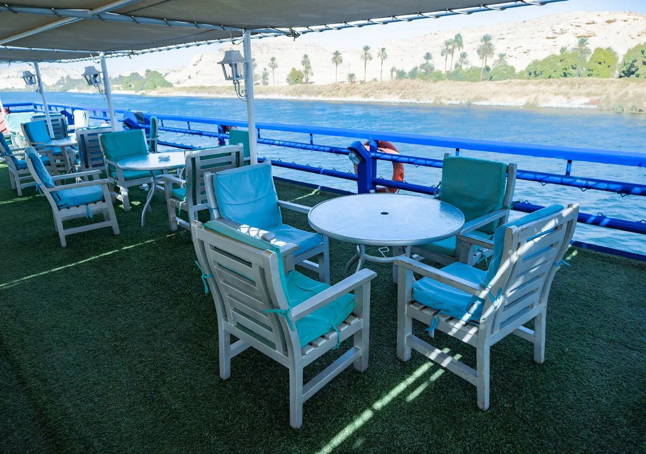 Sun deck of the MS Monica Nile Cruise Nile cruise